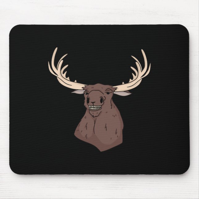 Midwest Magic Cleaning Stupid Moose Face Funny Hun Mouse Pad (Front)