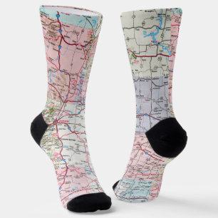 Midwest Map Design Socks