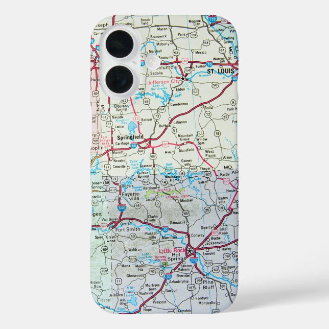 Midwest United States Road Map Case-Mate iPhone Case (Back)