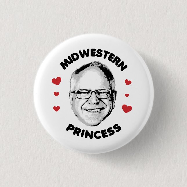 Midwestern Princess 1 Inch Round Button (Front)