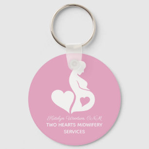 Midwife Beautiful Doula OBGYN Pink Personalized Keychain