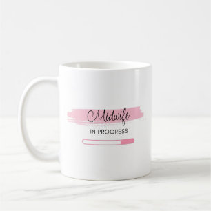 Midwife Brushstroke Heart Personalized Name Coffee Mug