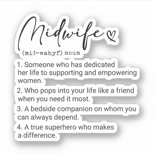 Midwife Definition, Gift For Midwife, Midwifery (Front)
