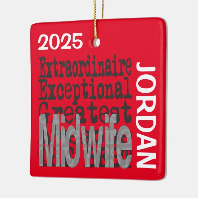 Midwife Extraordinaire CUSTOM Ceramic Ornament (Left)