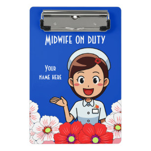 Midwife On Duty Personalized Mini Clipboard