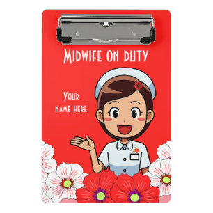 Midwife On Duty Personalized Mini Clipboard