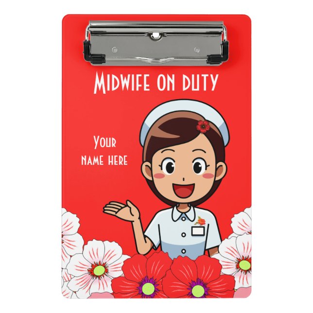 Midwife On Duty Personalized Mini Clipboard (Front)