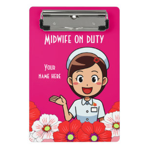 Midwife On Duty Personalized Mini Clipboard