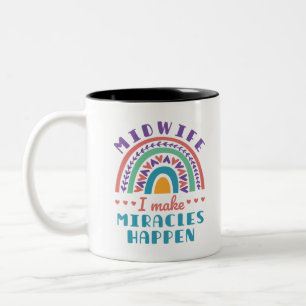 Midwife Rainbow I Make Miracles Happen Two-Tone Coffee Mug