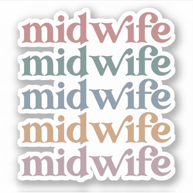 Midwife Retro Vintage Midwifery Gift (Front)