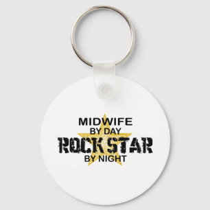 Midwife Rock Star by Night Keychain