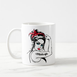 Midwife Rosie The Riveter Pin Up Coffee Mug