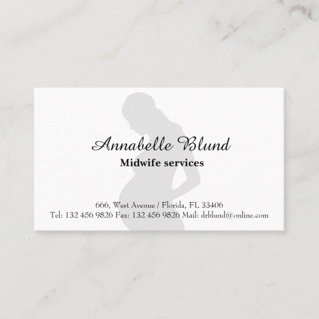 Midwife service Elegant minimalist Modern Business Card (Front)