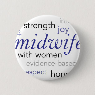midwife word cloud 2 inch round button