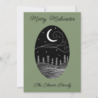 Midwinter Moon w/ Photo Flat Holiday Card