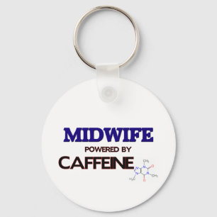 Midwive Powered by caffeine Keychain