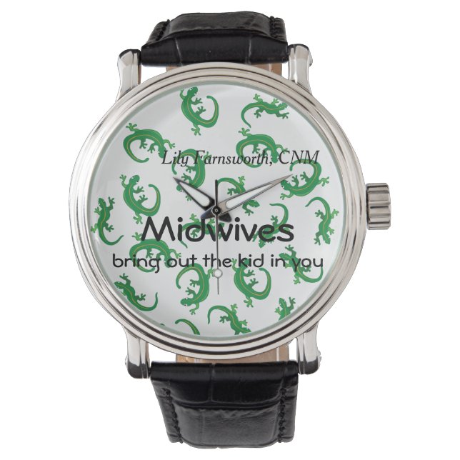 Midwives and Green Lizard Twist Watch (Front)