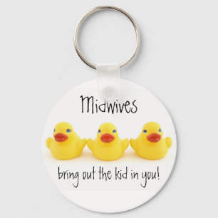 Midwives and Yellow Rubber Ducks Keychain