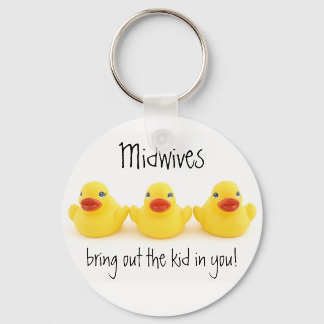 Midwives and Yellow Rubber Ducks Keychain (Front)