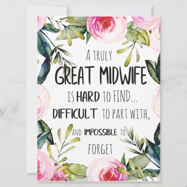 Midwoman Doula Office Carte de remerciements Devis (Devant)