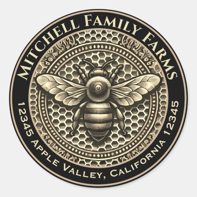 Miel Bee Étiquette (Devant)