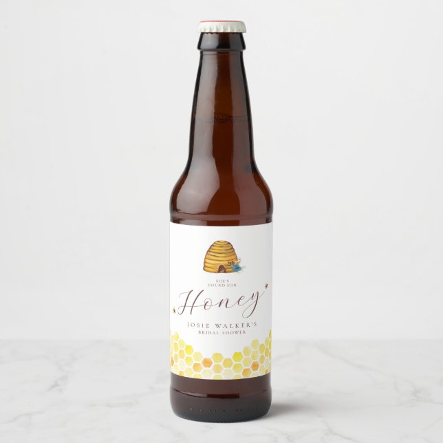 Miel Bee Fête des mariées Bière Étiquette bouteill (Devant)