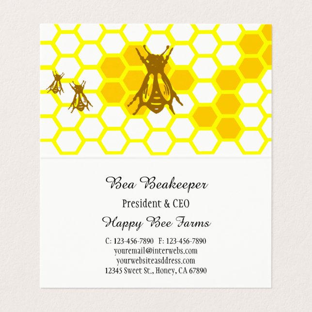 Miel Bee Honeypeb Carte de visite plié personnalis (Intérieur déplié)