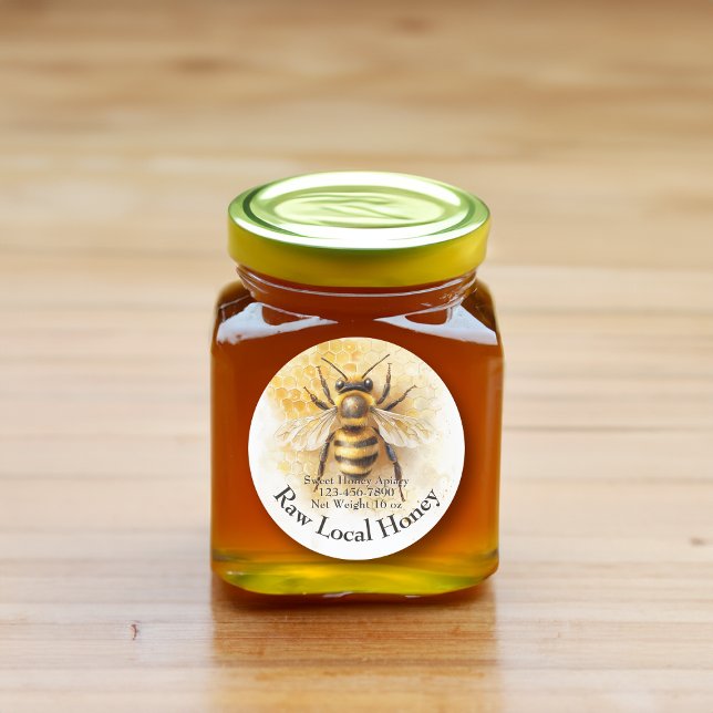 Miel Bee Miel Apiary Business Bottle Étiquette (custom honey jar sticker label
)