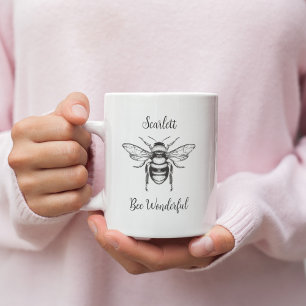 Miel Bee Noir Blanc Personnaliser la Mug de café
