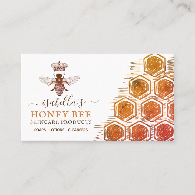 Miel Bee Skincare Amber Produits Carte de visite (Devant)