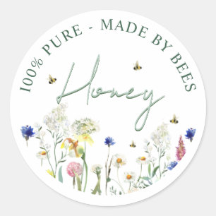 Miel Fleur sauvage Meadow Bee Vert Étiquette Flowe