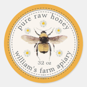 Miel Jar Étiquette Apière Apière Jaune Mellow