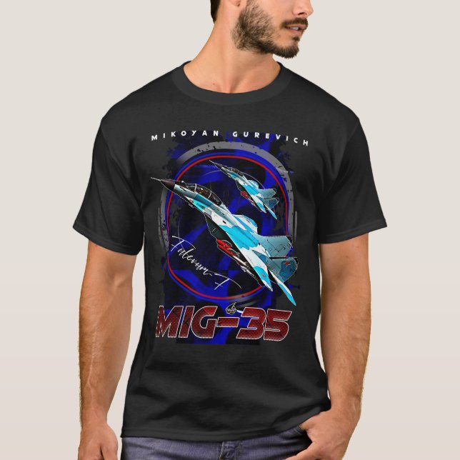 MIG35 Fulcrum-F Multirole Fighterjet T-Shirt (Front)