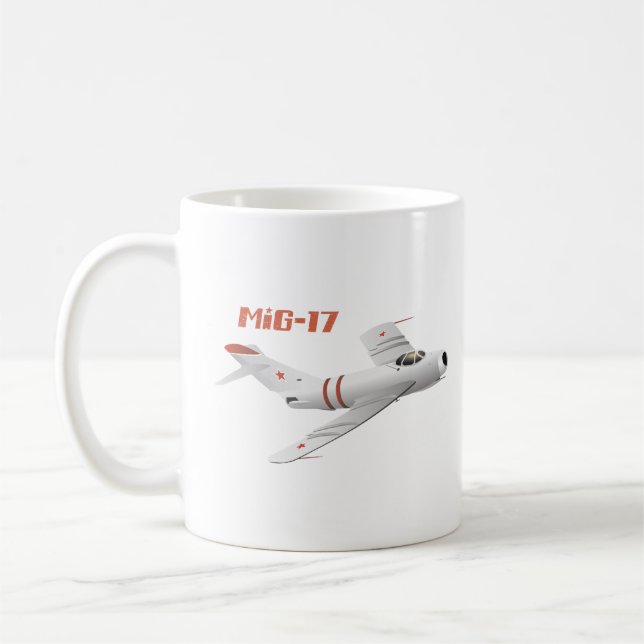 MiG-17 Soviet Jet Fighter Coffee Mug (Left)