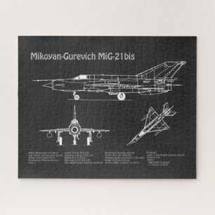 MiG-21 bis - Airplane Blueprint Plans PD Jigsaw Puzzle
