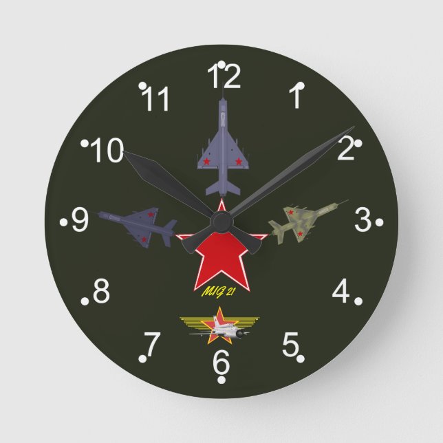 Mig  21Wall Clock. Round Clock (Front)