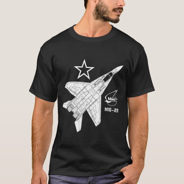 Mig-29 Fulcrum Russian Jet Fighter T-Shirt (Front)