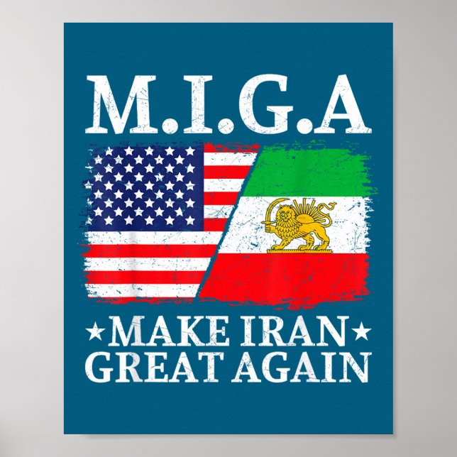 Miga Make Iran Great Again Illustration Poster (Front)