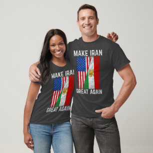 MIGA Make Iran Great Again Lion and Sun Iran Flag T-Shirt