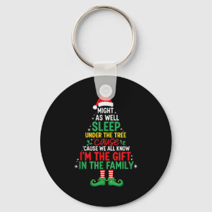 Might As Well Sleep Under The Tree Funny Christmas Keychain