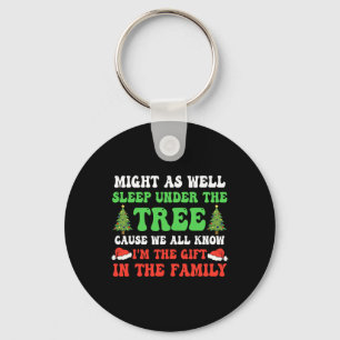 Might as Well Sleep under the Tree Kids Christmas Keychain