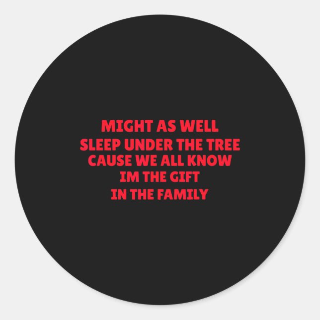 Might As Well Sleep Under Tree Funny Golden Child  Classic Round Sticker (Front)