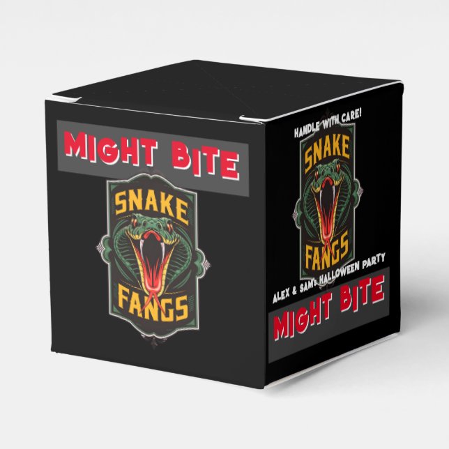 MIGHT BITE Snake Fang Halloween Party Spooky Candy Favor Box (Front Side)