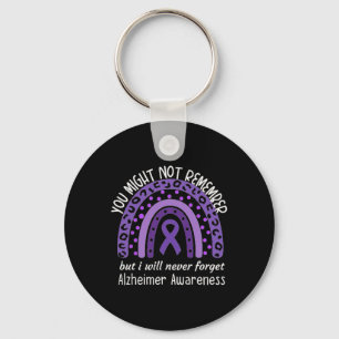 Might Not Remember Alzheimerheimer's Awareness Mon Keychain