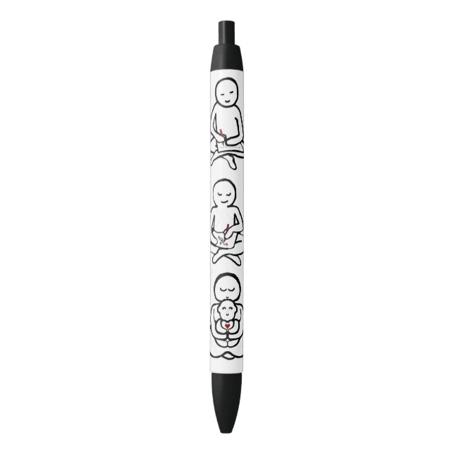 Mightier than the sword black ink pen (Front Vertical)
