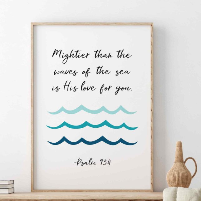 Mightier Than The Waves Of The Sea, Psalm 93:4 Poster (Creator Uploaded)