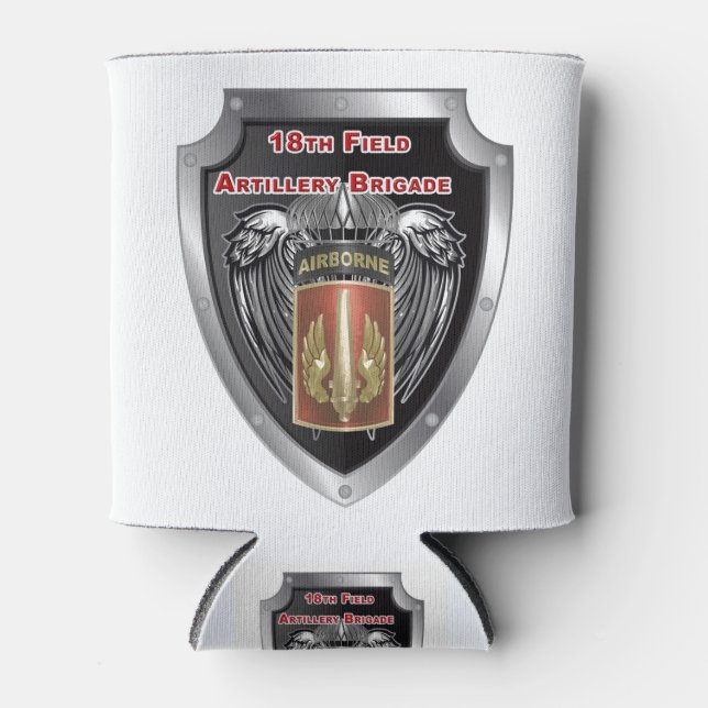 Mighty 18th Field Artillery Brigade Airborne Can Cooler (Front)