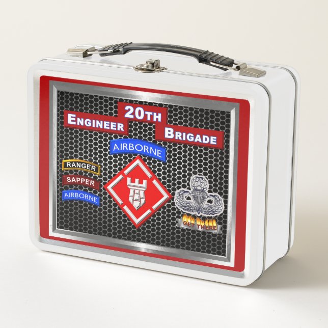 Mighty 20th Engineer Brigade-Airborne Metal Lunch Box (Front)