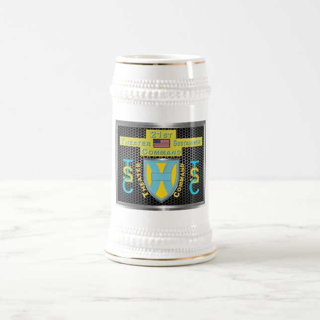 Mighty 21st Theatre Sustainment Command Beer Stein (Center)