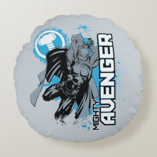 Mighty Avenger Character Graphic Round Pillow